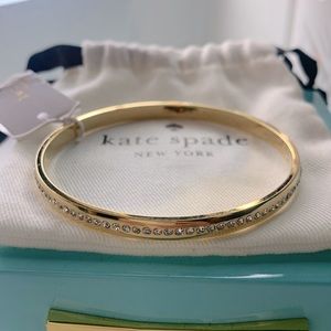 NWT Kate Spade All That Glitters Bangle Bracelet Delicate Golden & Pave Crystals